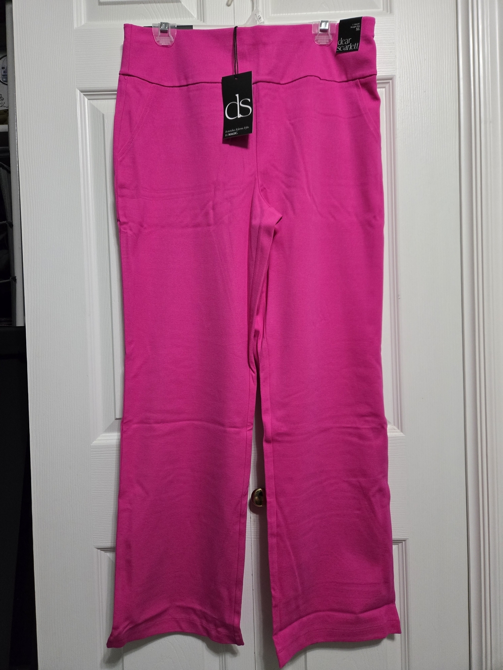 Dear Scarlett Bright Pink Straight Leg Knit Pants